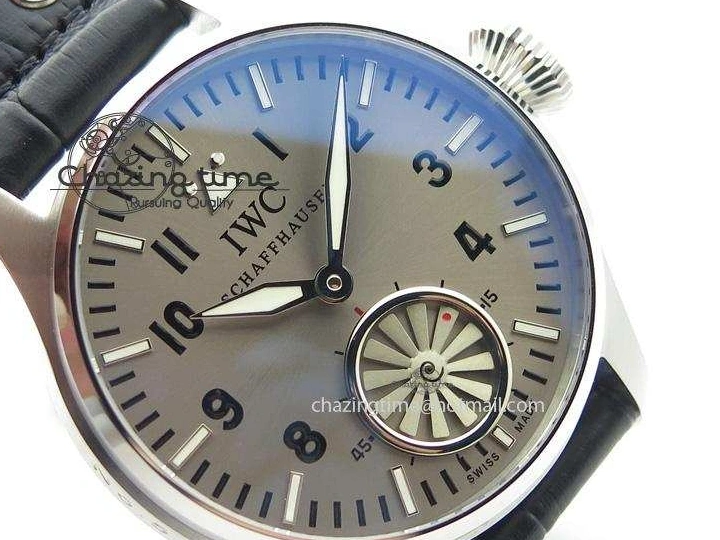 MIROTIME 0429 Compact Big Pilot “Markus Buhler” IW5003 Turbine V6F Best Edition Grey Dial On Leather Strap A 7314